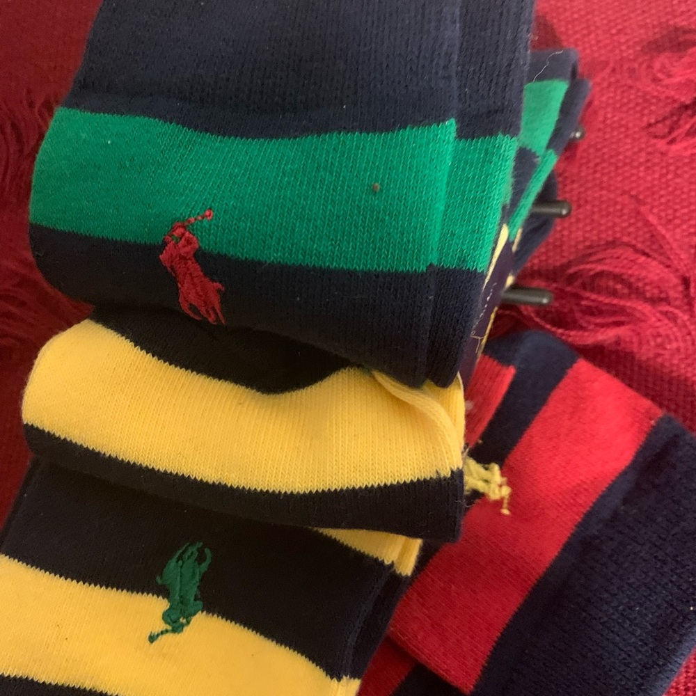 Polo by Ralph Lauren kids Colorful Striped Socks - Navy, Green, Yellow, Red